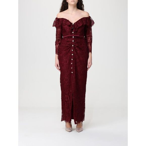 Self-Portrait Dress Woman Burgundy
